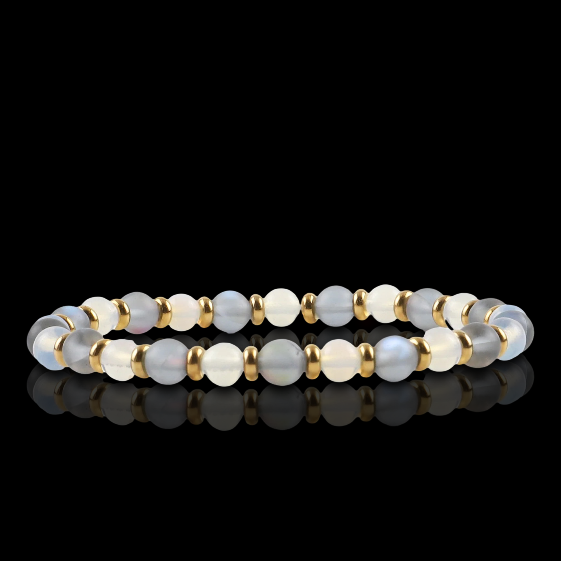 Moonstone and Quartz Bracelet (6mm)