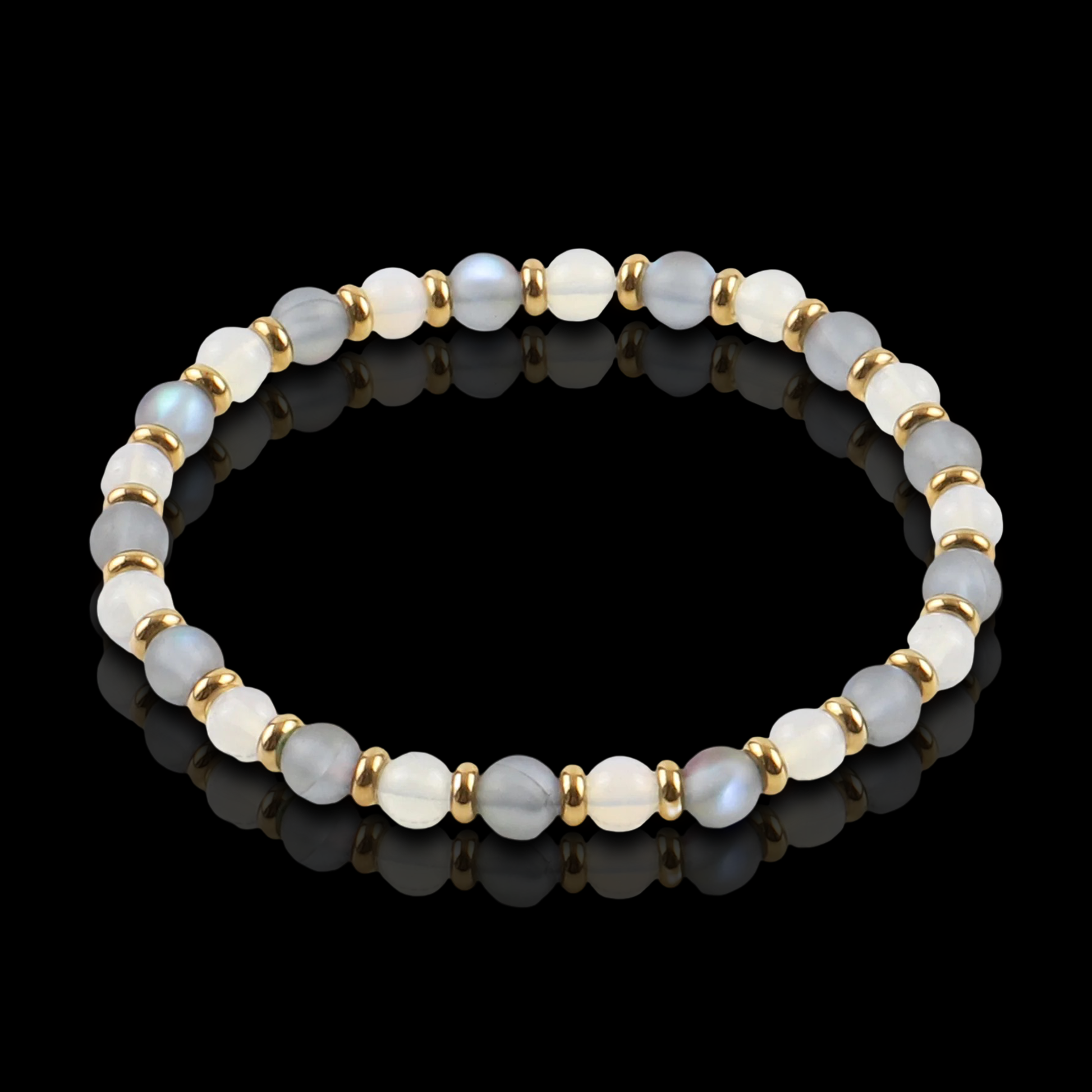 Moonstone and Quartz Bracelet (6mm)