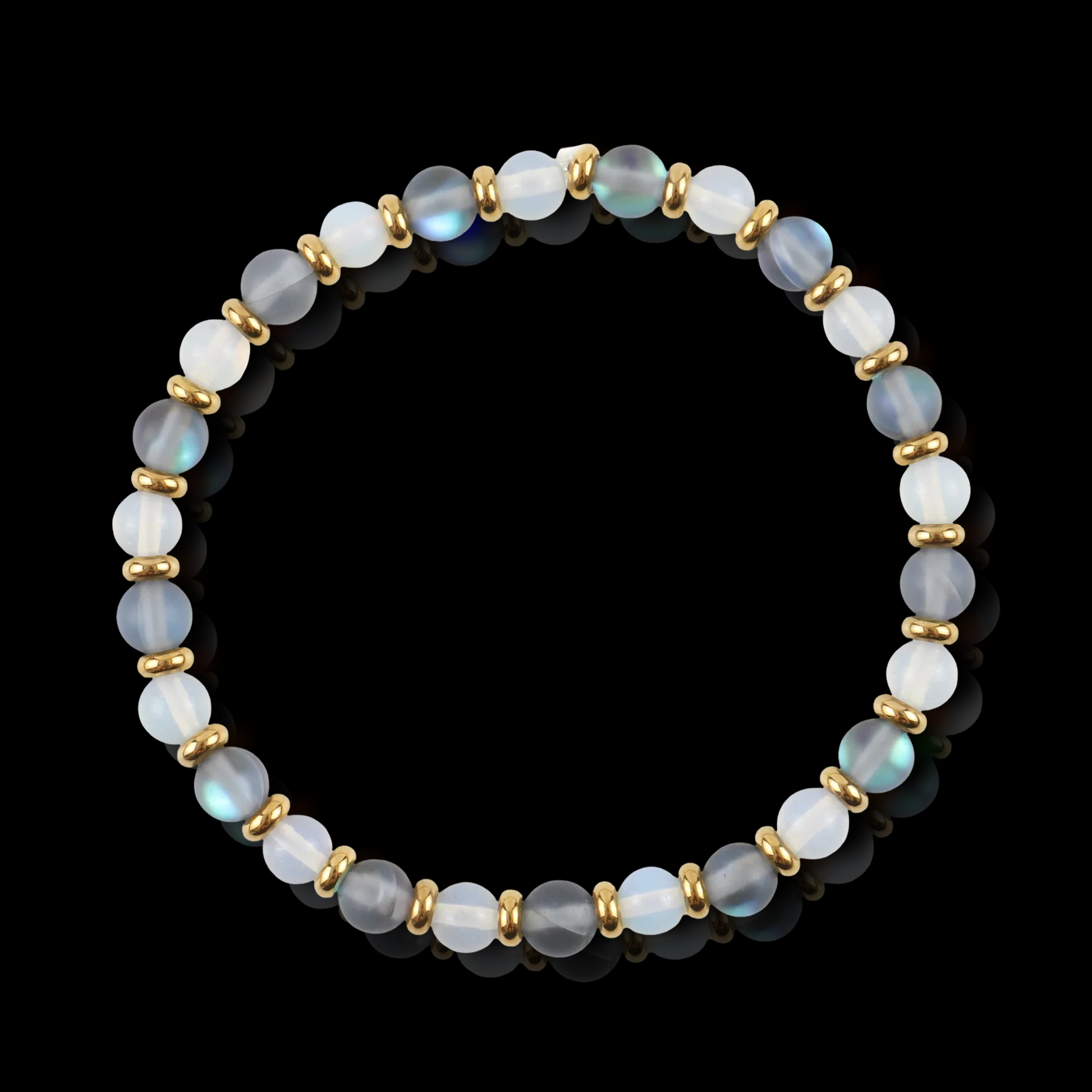 Moonstone and Quartz Bracelet (6mm)