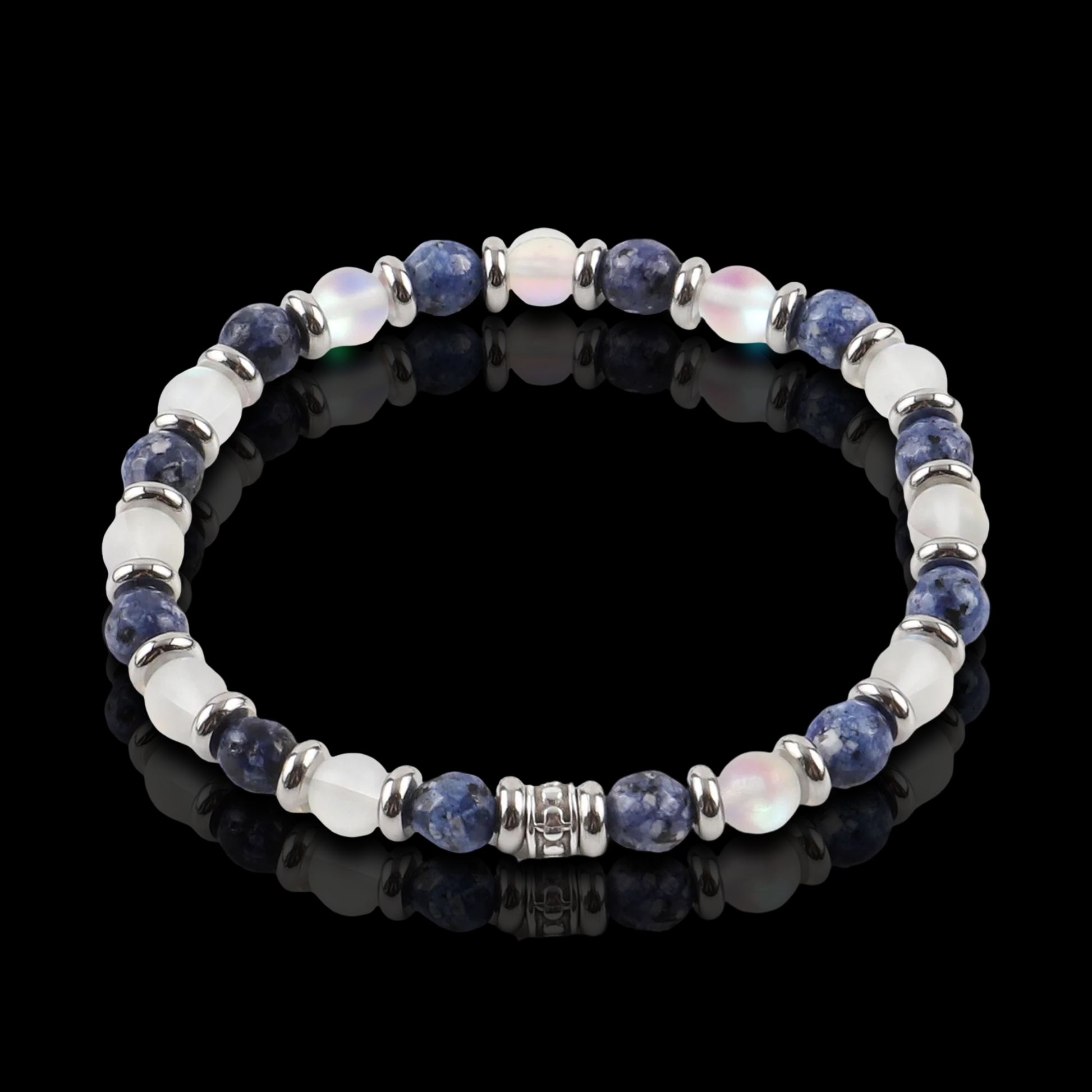 Lapis Lazuli and Quartz Bracelet (6mm)