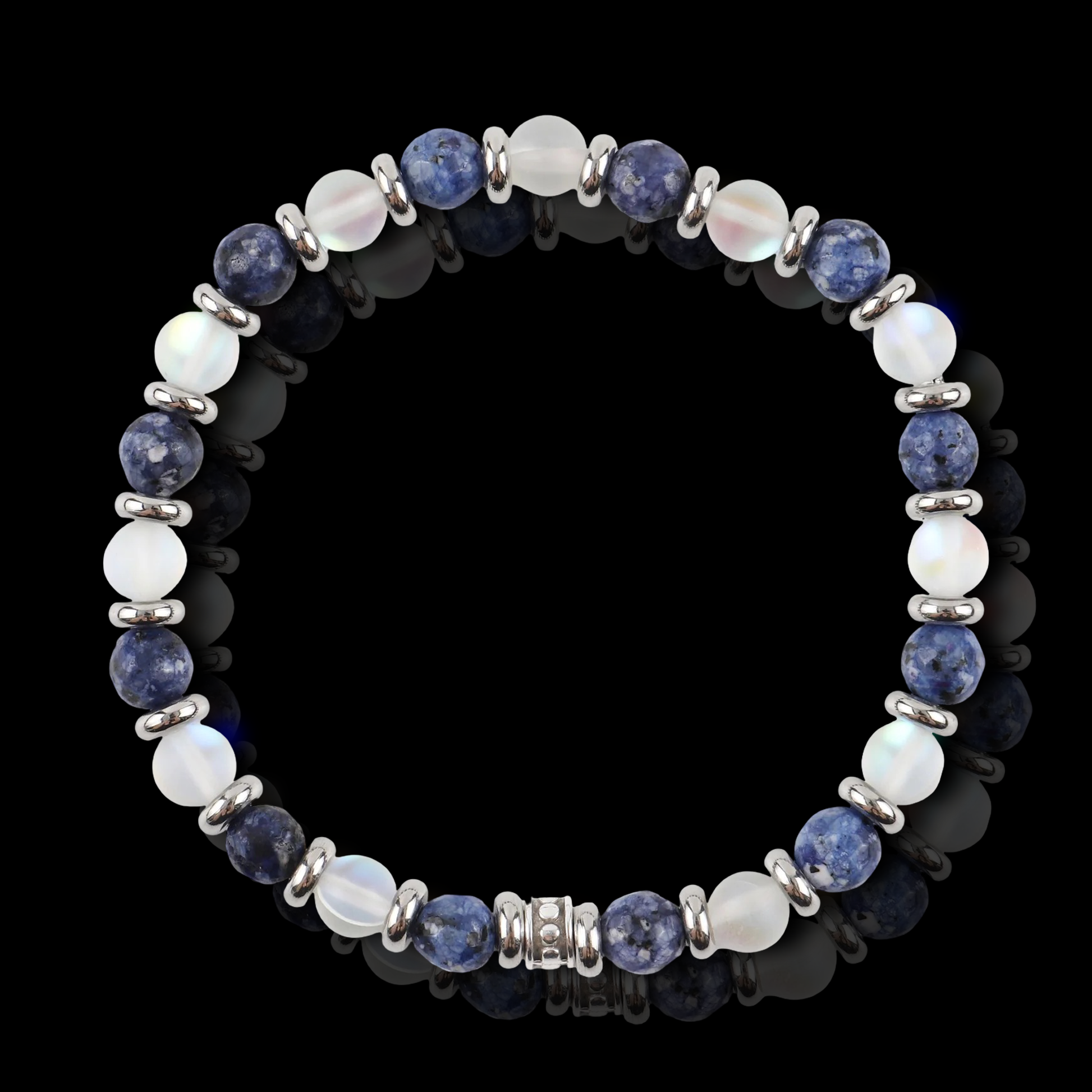 Lapis Lazuli and Quartz Bracelet (6mm)