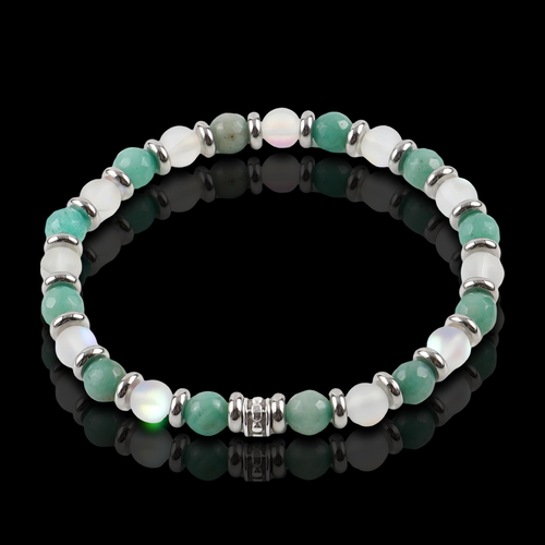 Amazonite and Quartz Bracelet (6mm)