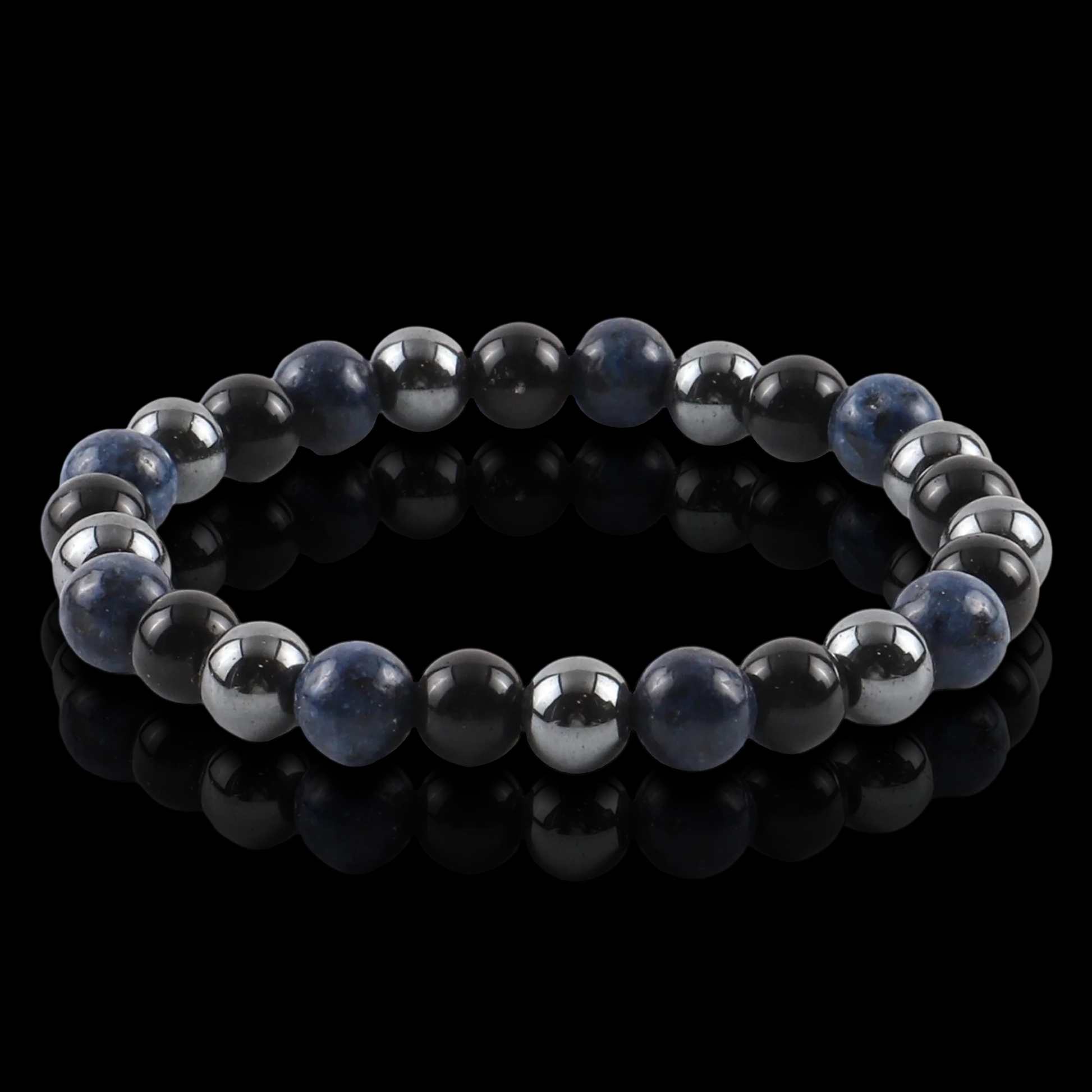 Lapis Lazuli and Onyx Bracelet (6mm)
