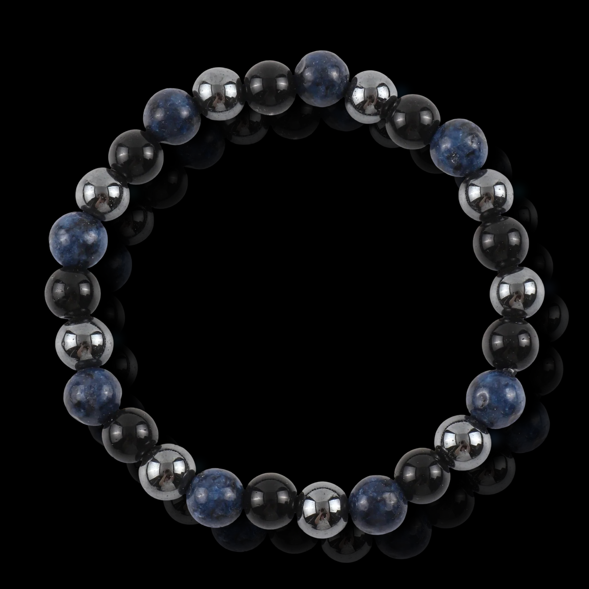 Lapis Lazuli and Onyx Bracelet (6mm)